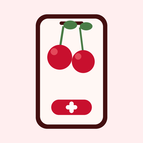 Animated icon: order cherries online on your phone