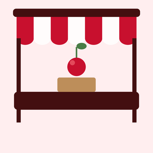Animated icon: cherry fruit stand pickup